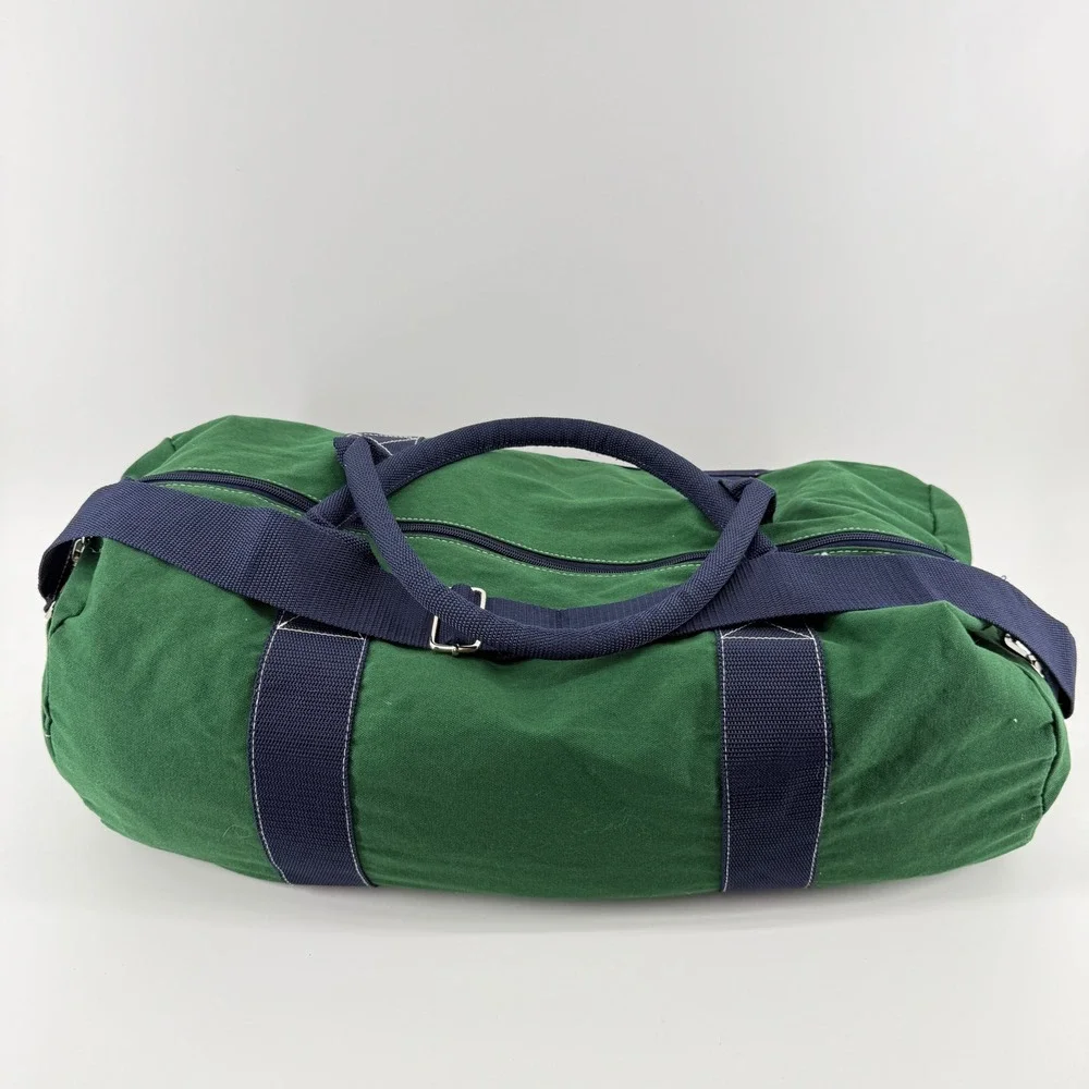 Tommy Hilfiger Duffle Bag L Green Navy Colorblock Cotton Embroidered Logo
